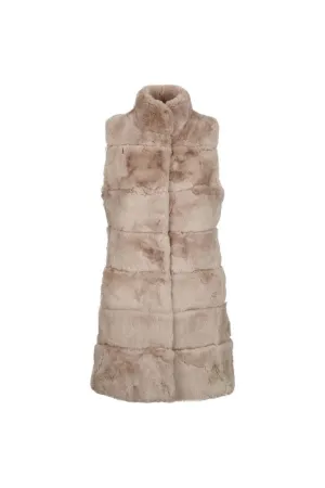 Natures Collection Ellie Rex Rabbit Fur Vest NCF1006 | Evening Sands | Clearance Final Sale