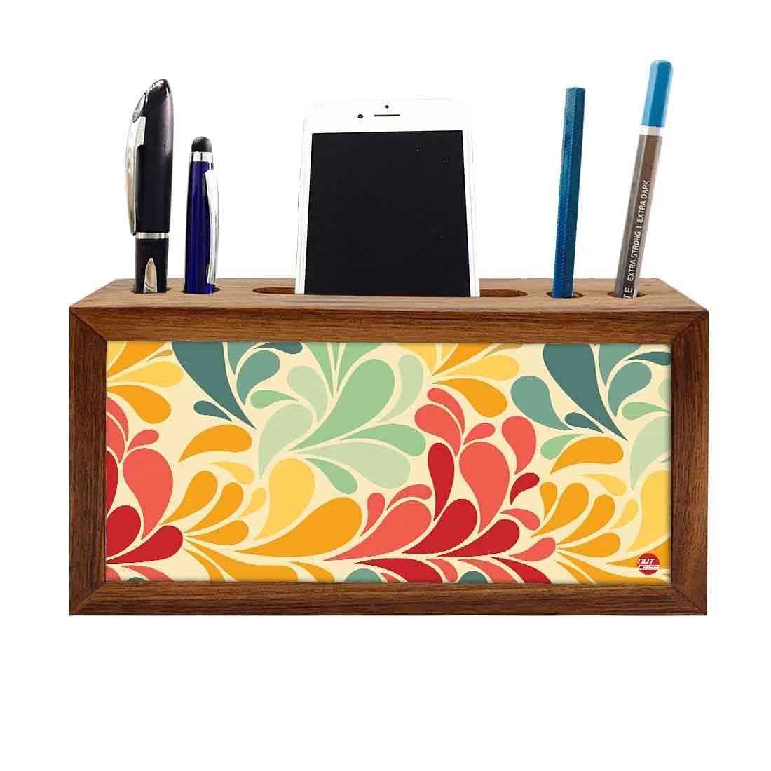 Pen Mobile Stand Holder Desk Organizer - Vintage Flower
