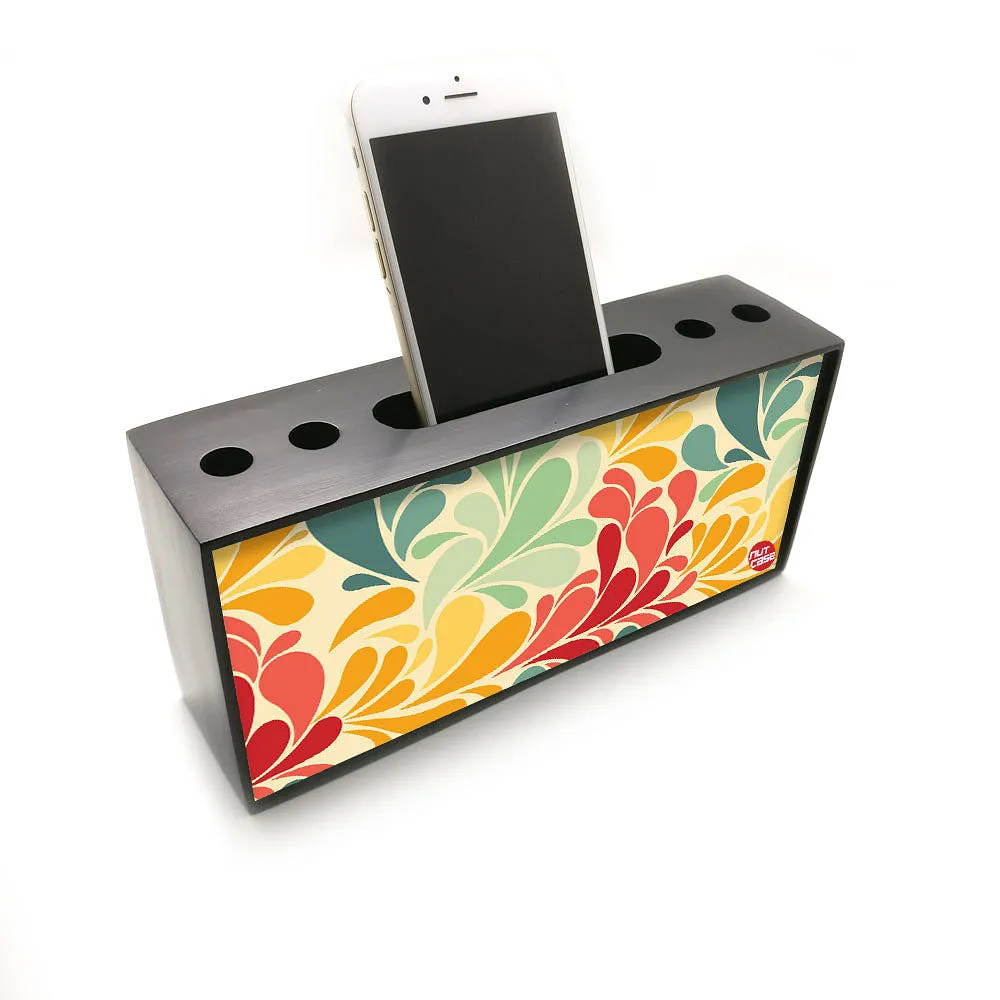 Pen Mobile Stand Holder Desk Organizer - Vintage Flower