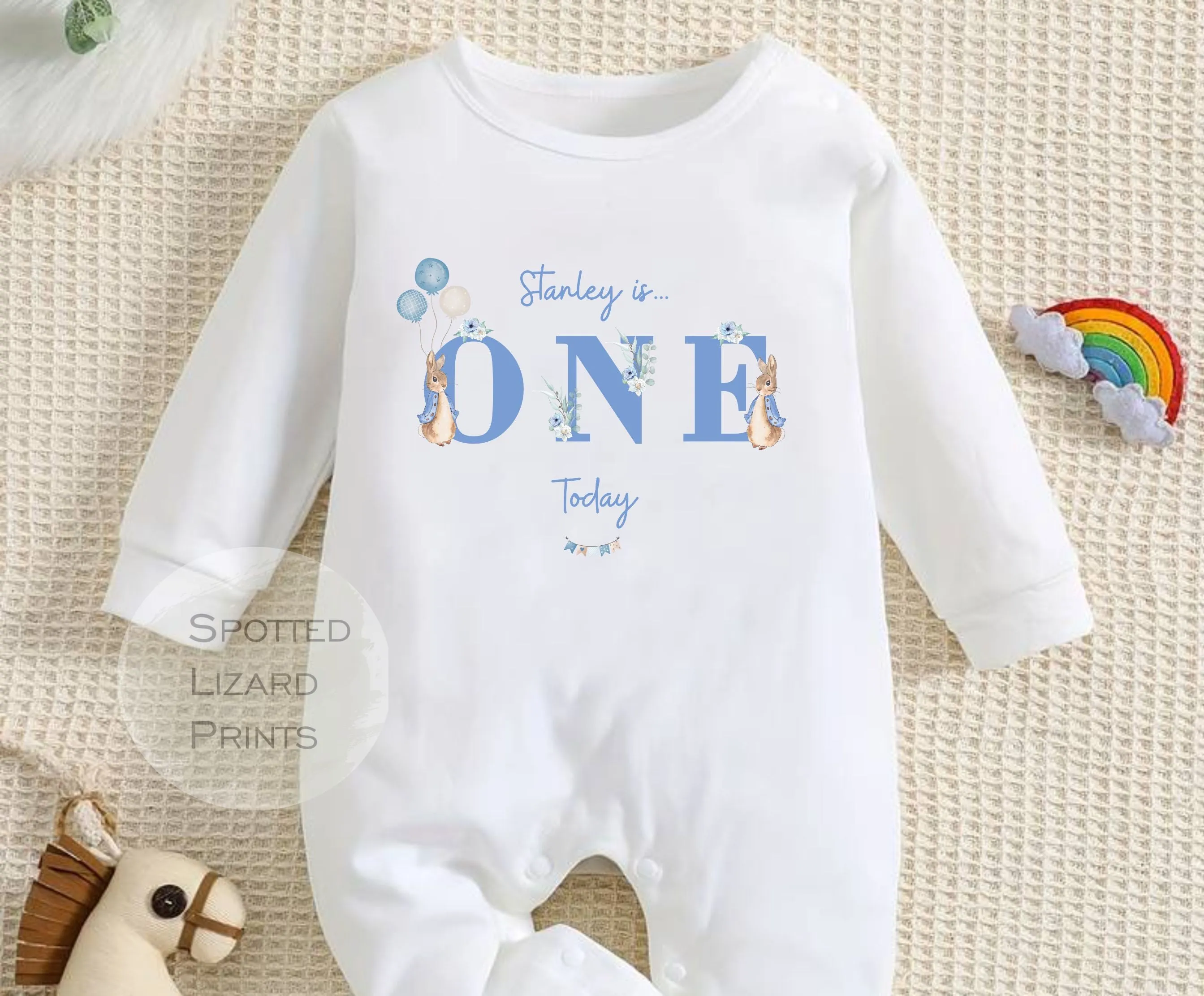 Personalised Peter Rabbit 1st Birthday T-shirt Little Boy, Little Girl Baby First Birthday - One Today - Cute Peter Rabbit birthday outfit