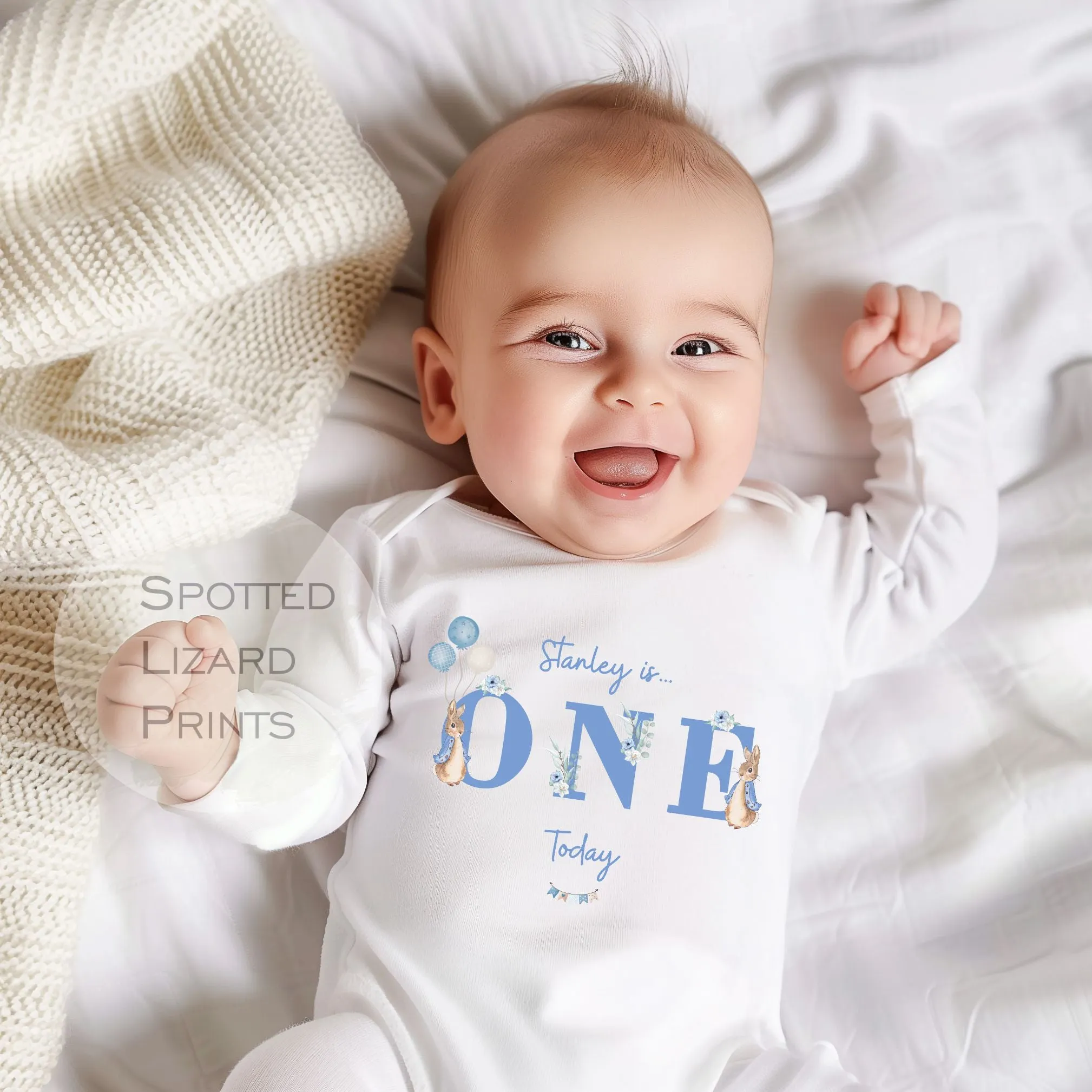 Personalised Peter Rabbit 1st Birthday T-shirt Little Boy, Little Girl Baby First Birthday - One Today - Cute Peter Rabbit birthday outfit