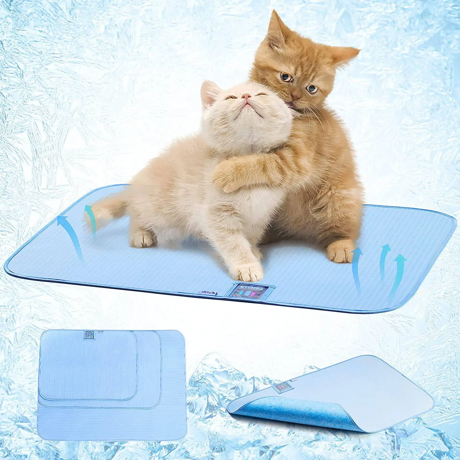 Pet Cooling Mat for Dogs Cats-Blue Arc-chill Natural Q Max 0.4