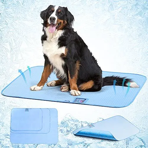Pet Cooling Mat for Dogs Cats-Blue Arc-chill Natural Q Max 0.4