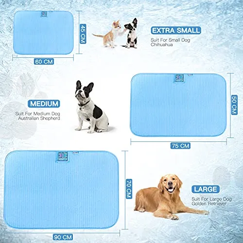 Pet Cooling Mat for Dogs Cats-Blue Arc-chill Natural Q Max 0.4