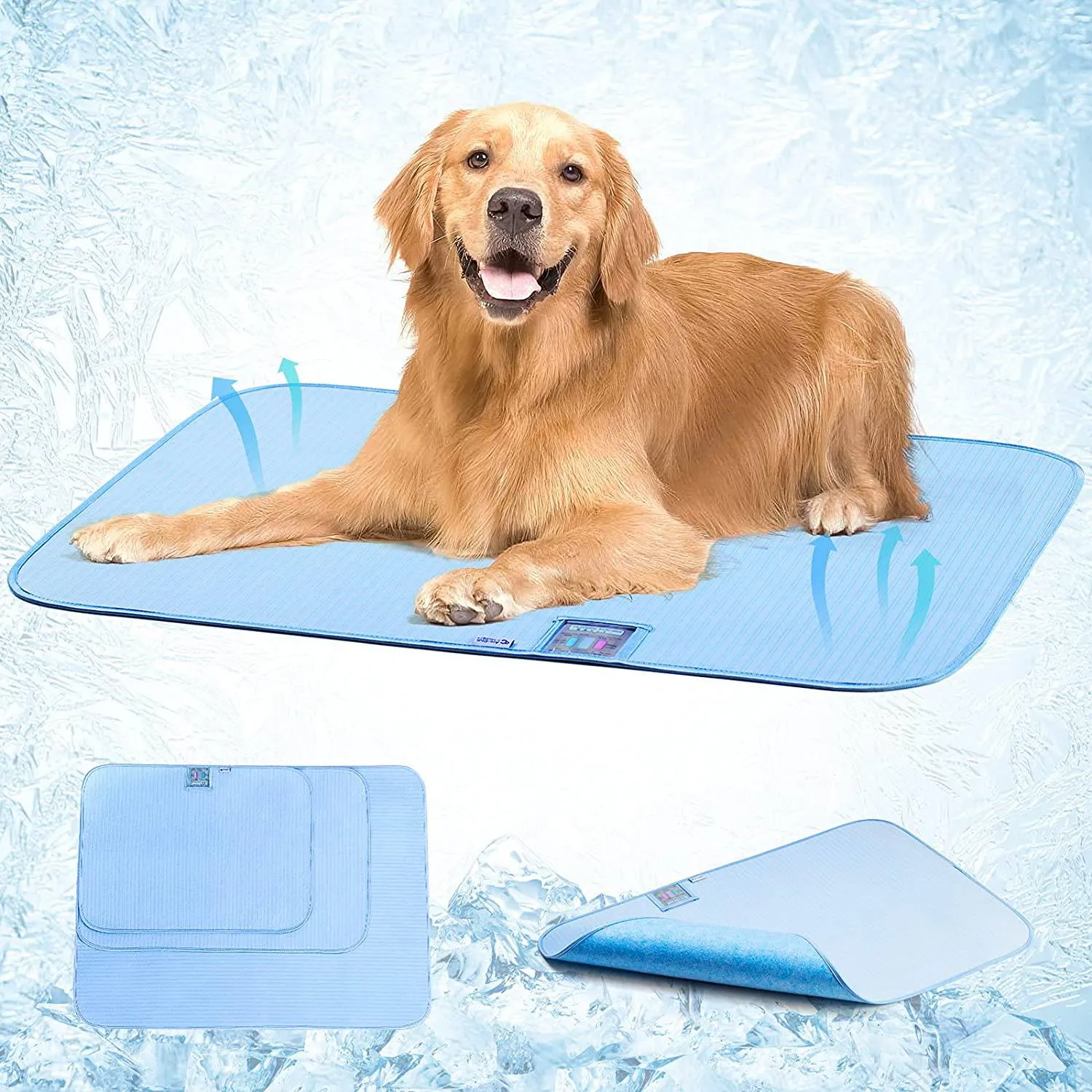 Pet Cooling Mat for Dogs Cats-Blue Arc-chill Natural Q Max 0.4