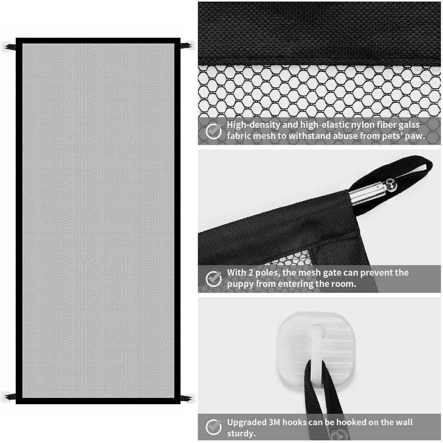 Pets Dog Cat Baby Safety Gate Mesh Fence Magic Portable Guard Net Stairs Doors Valla para perros y mascotas, puerta de seguridad