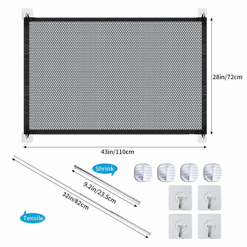 Pets Dog Cat Baby Safety Gate Mesh Fence Magic Portable Guard Net Stairs Doors Valla para perros y mascotas, puerta de seguridad