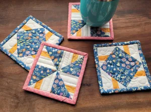 Quilted Fabric Coaster Set | Mug Rugs | Tea Lover Gift