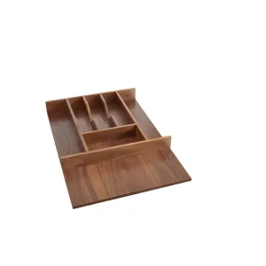 Rev-A-Shelf / 4WCT-WN-1SH / Walnut Trim-to-Fit Shallow Cutlery Drawer Insert Organizer