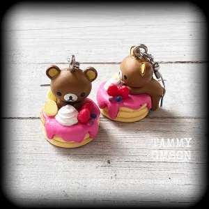 Rilakkuma pancake stack earrings-Japanese kawaii earrings