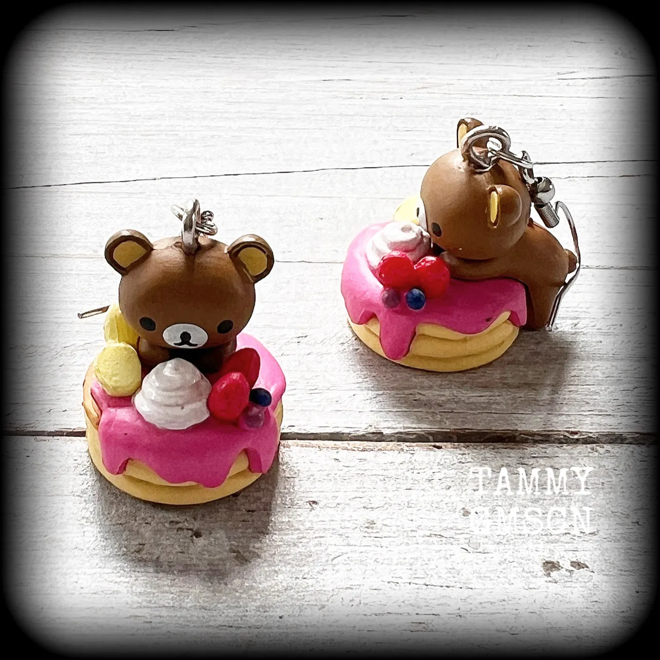 Rilakkuma pancake stack earrings-Japanese kawaii earrings