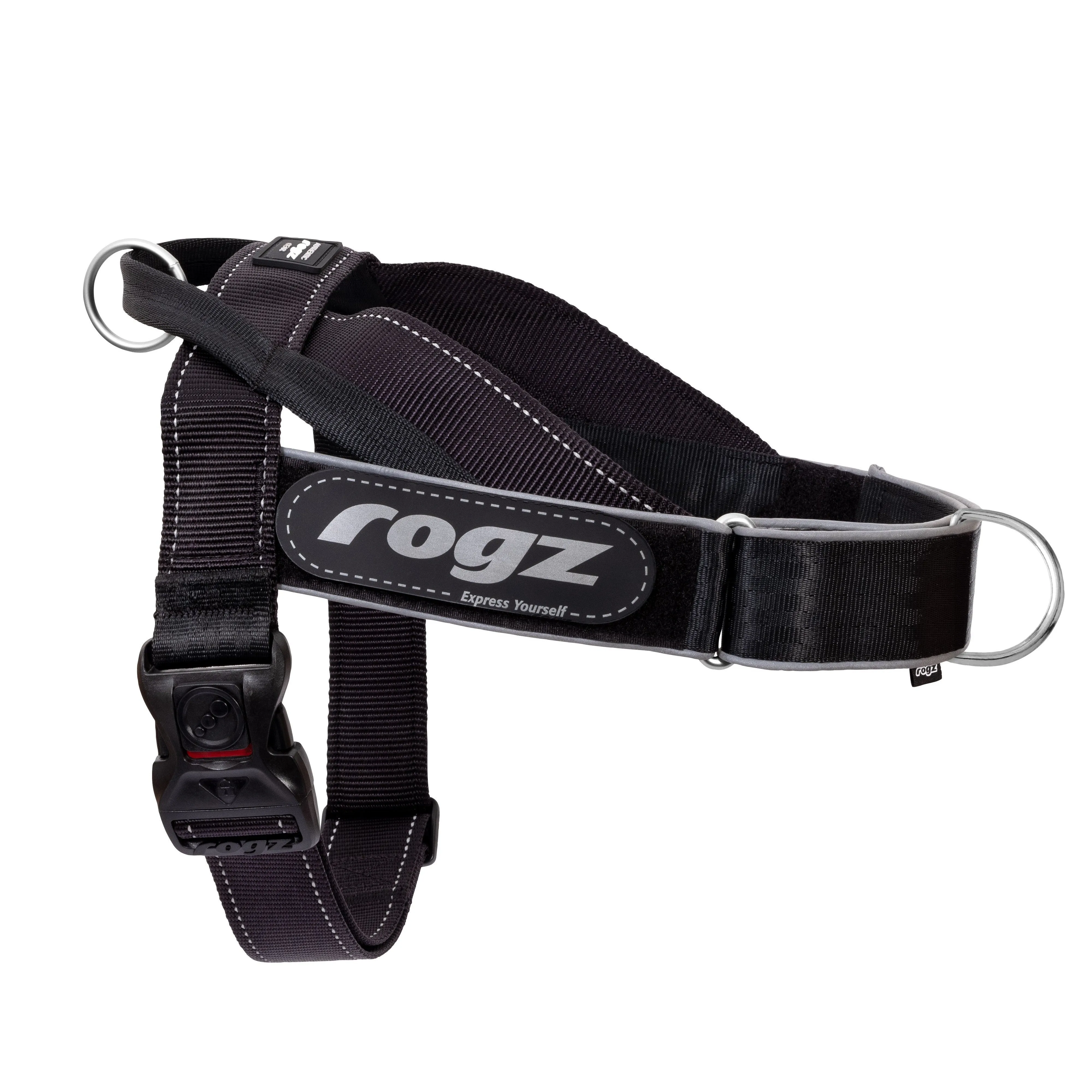 Rogz Utility LetzGo Personalised Harness Black Lge=^._.^=