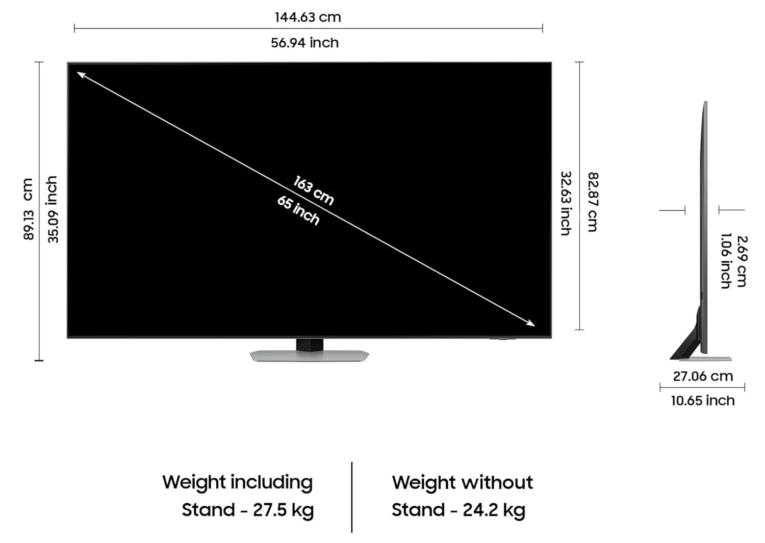 Samsung QA65QN90DAULXL 163 cm (65 inches) 4K Ultra HD AI Smart Neo-QLED TV (Carbon Silver) Free Tv Offer