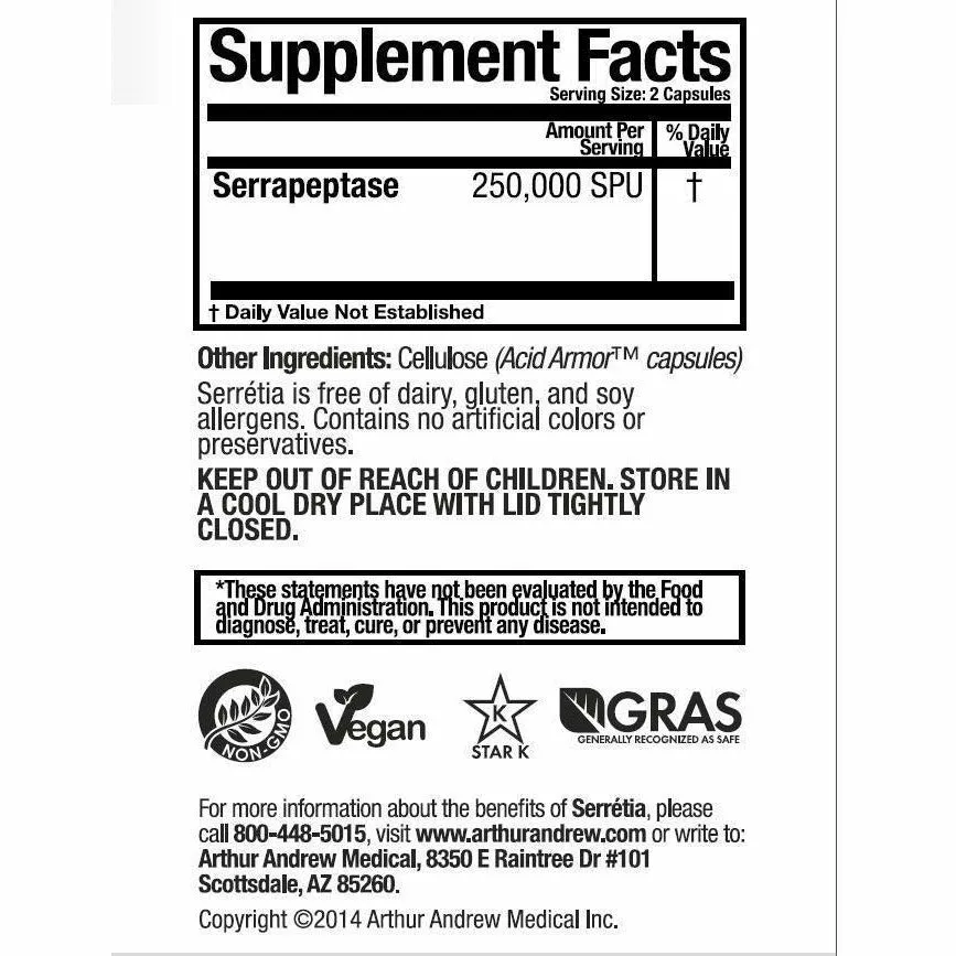 Serretia (form. Serracel) 90 caps by Arthur Andrew Medical Inc.