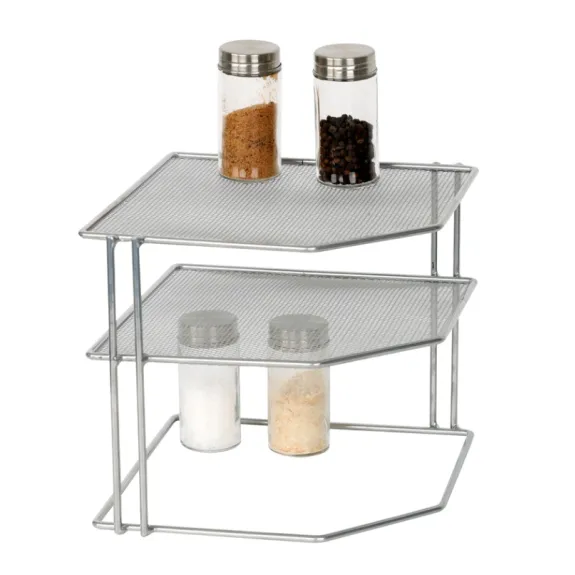 Steel 3 Tier Mesh Corner Rack 9x8.5" 1pc