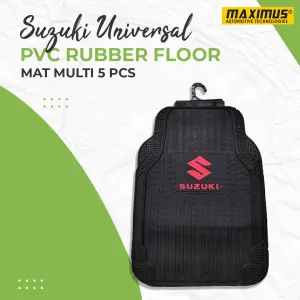 Suzuki Universal PVC Rubber Floor Mat Mix Design -  5 Pcs - Rubber Floor Mats | Car Mats | Vehicle Mats | Foot Mat For Car | Latex Mats
