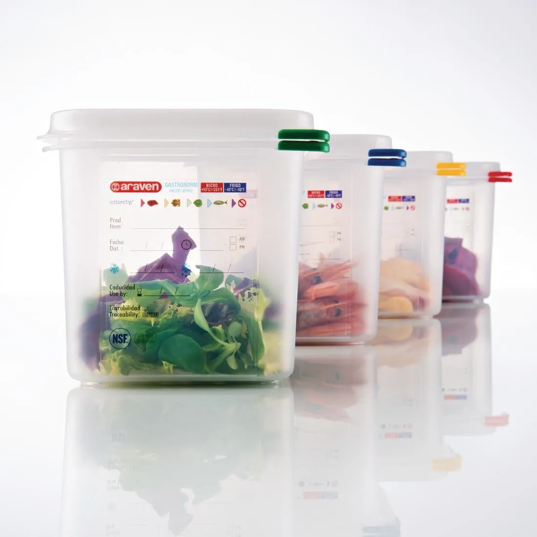 T984 Araven Polypropylene 1/6 Gastronorm Food Containers 2.6Ltr (Pack of 4)