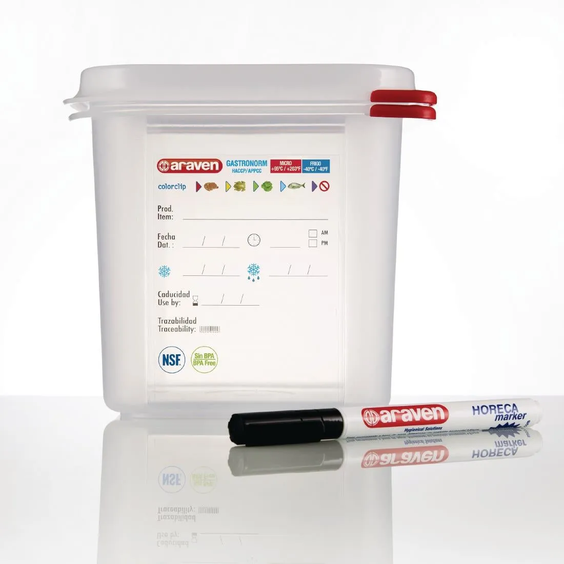 T984 Araven Polypropylene 1/6 Gastronorm Food Containers 2.6Ltr (Pack of 4)
