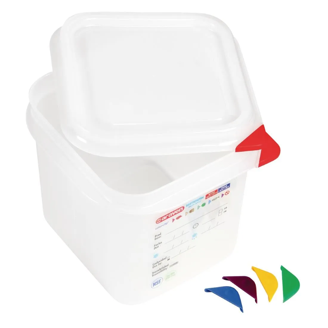 T984 Araven Polypropylene 1/6 Gastronorm Food Containers 2.6Ltr (Pack of 4)