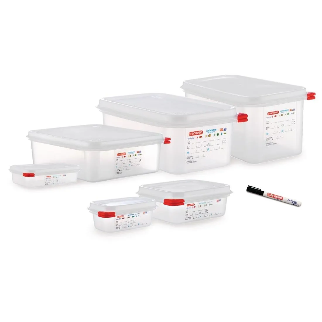 T986 Araven Polypropylene 1/3 Gastronorm Food Container 4Ltr (Pack of 4)