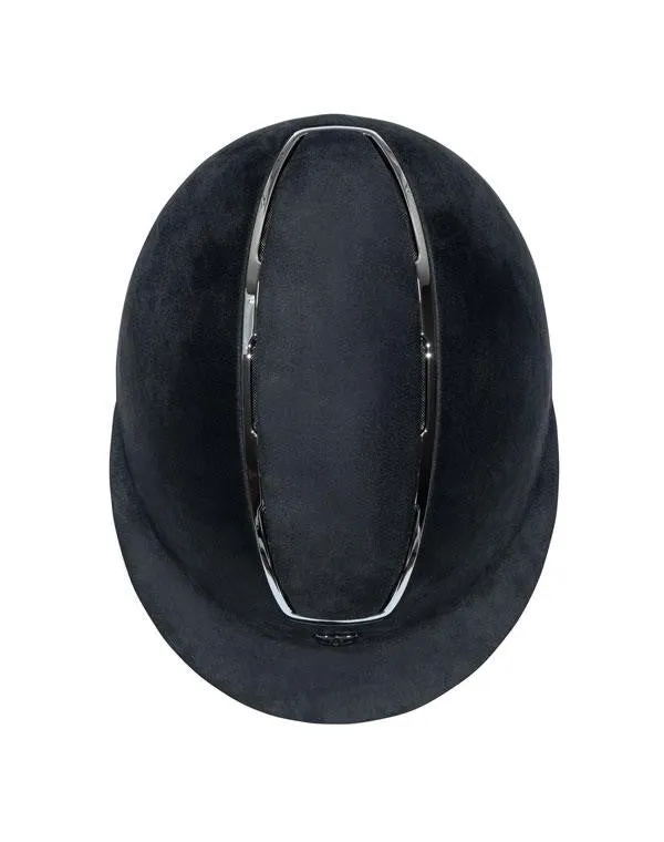 Tipperary Windsor with MIPS Wide Brim - Black UltraSuede Shell w/ Chrome Trim and Black UltraSuede Top
