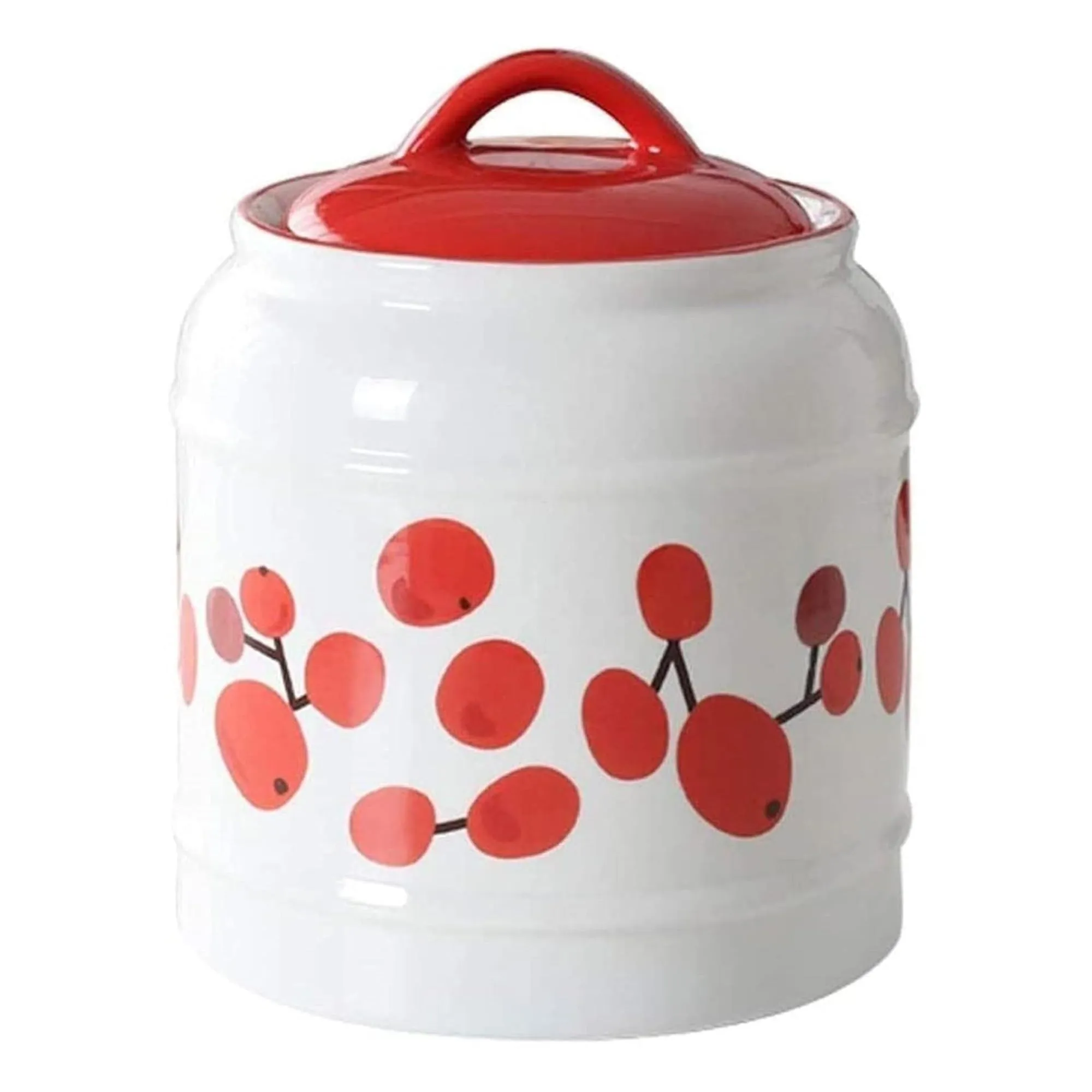 UMAI Ceramic Jars For Kitchen Storage With Lid | Storage Containers For Kitchen | Airtight Ceramic Container | Multipurpose Jar for Pickle Grains Pulses | 2.5 Litre | White | Printed |