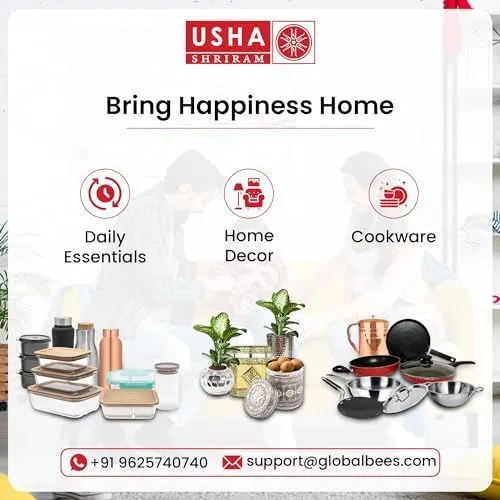 USHA SHRIRAM Ceramic Jar Set (3 Pcs - 260ml, 800ml, 1000ml) Container For Kitchen Storage Box | Spice Jars For Kitchen | Air Tight Kitchen Jars & Containers Set With Lid For Storage | Black
