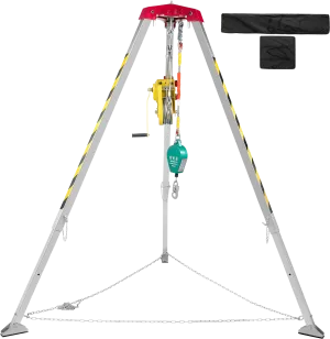 Vevor Confined Space Tripod Kit 2600 Lbs Winch Manual Handle 8' Adjustable Legs 98' Cable 32.8' Fall Protection New