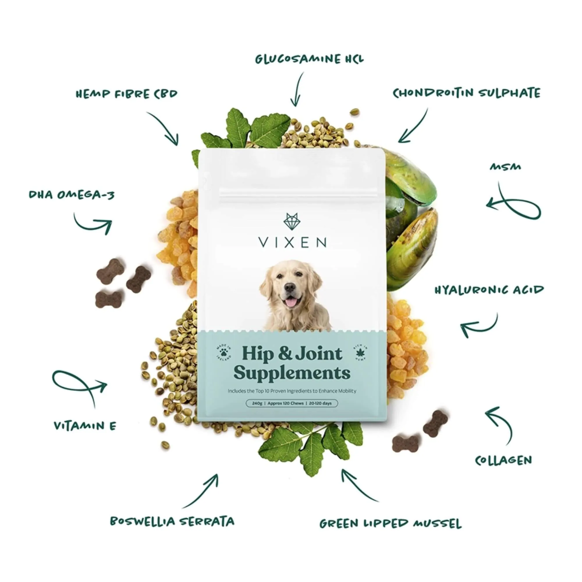 Vixen Hip & Joint Supplements for Dogs 250g