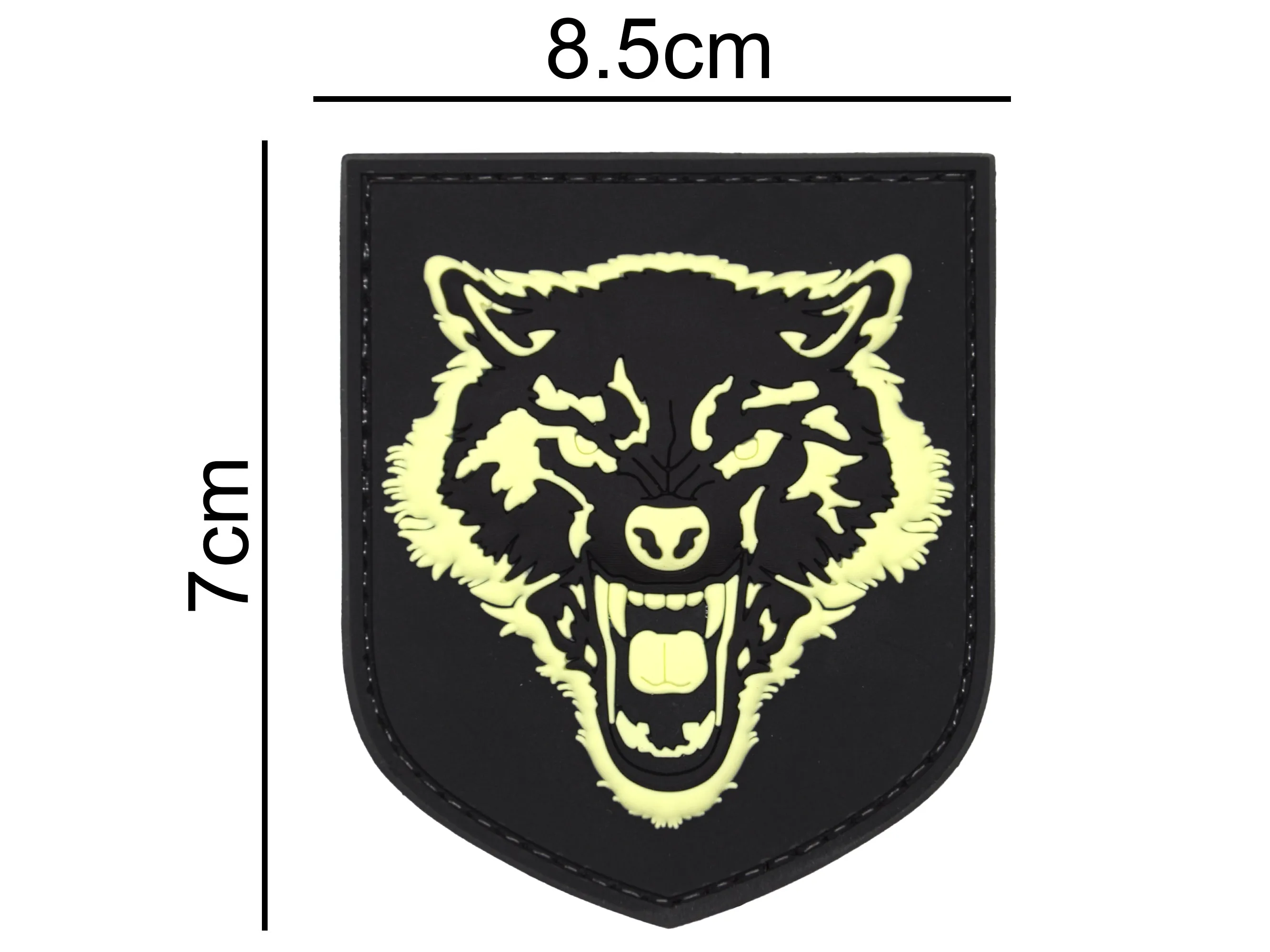 Wolf Face Glow in the Dark Patch Black