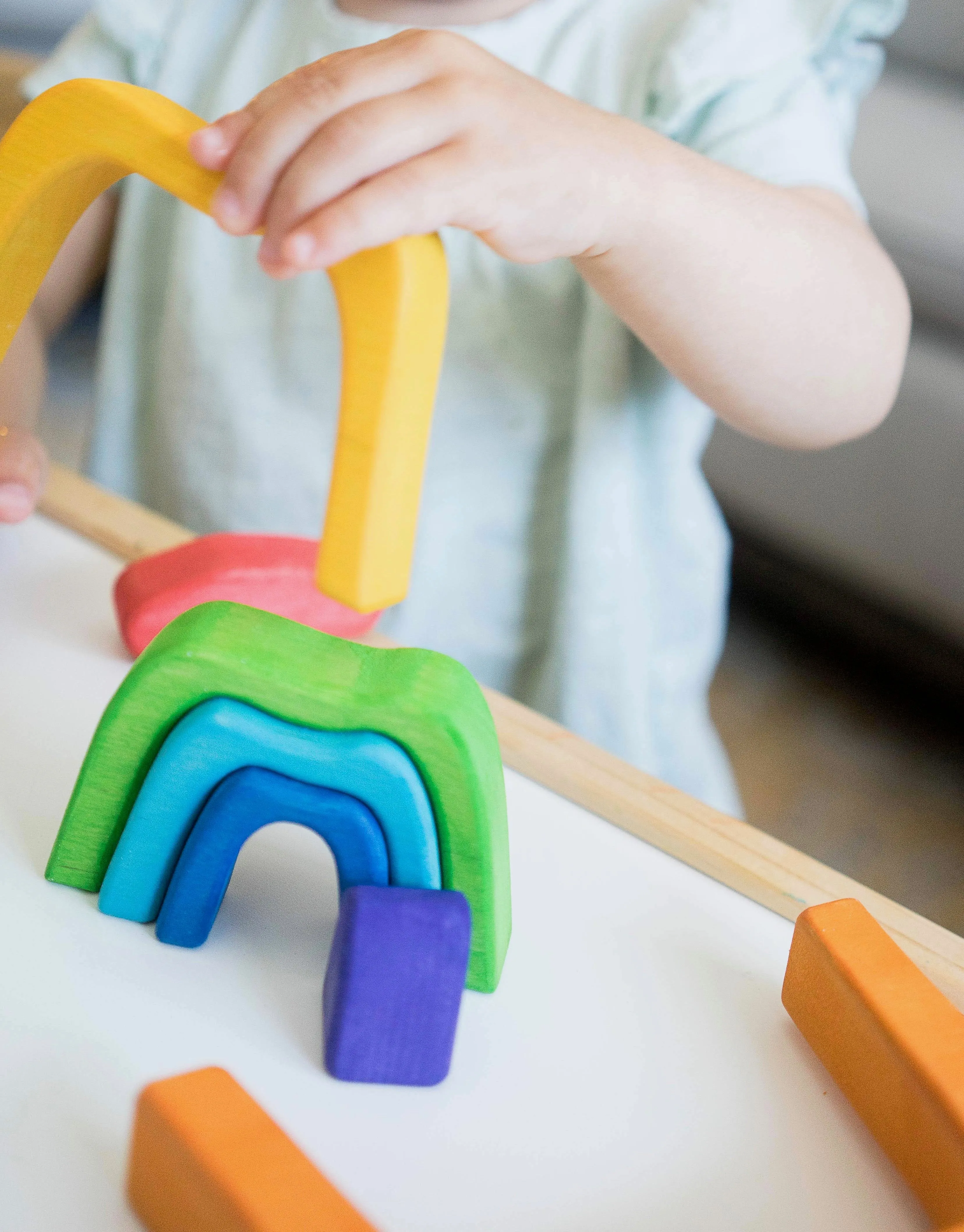 Wooden Stacking toy Rainbow Caves Sculptural Blocks