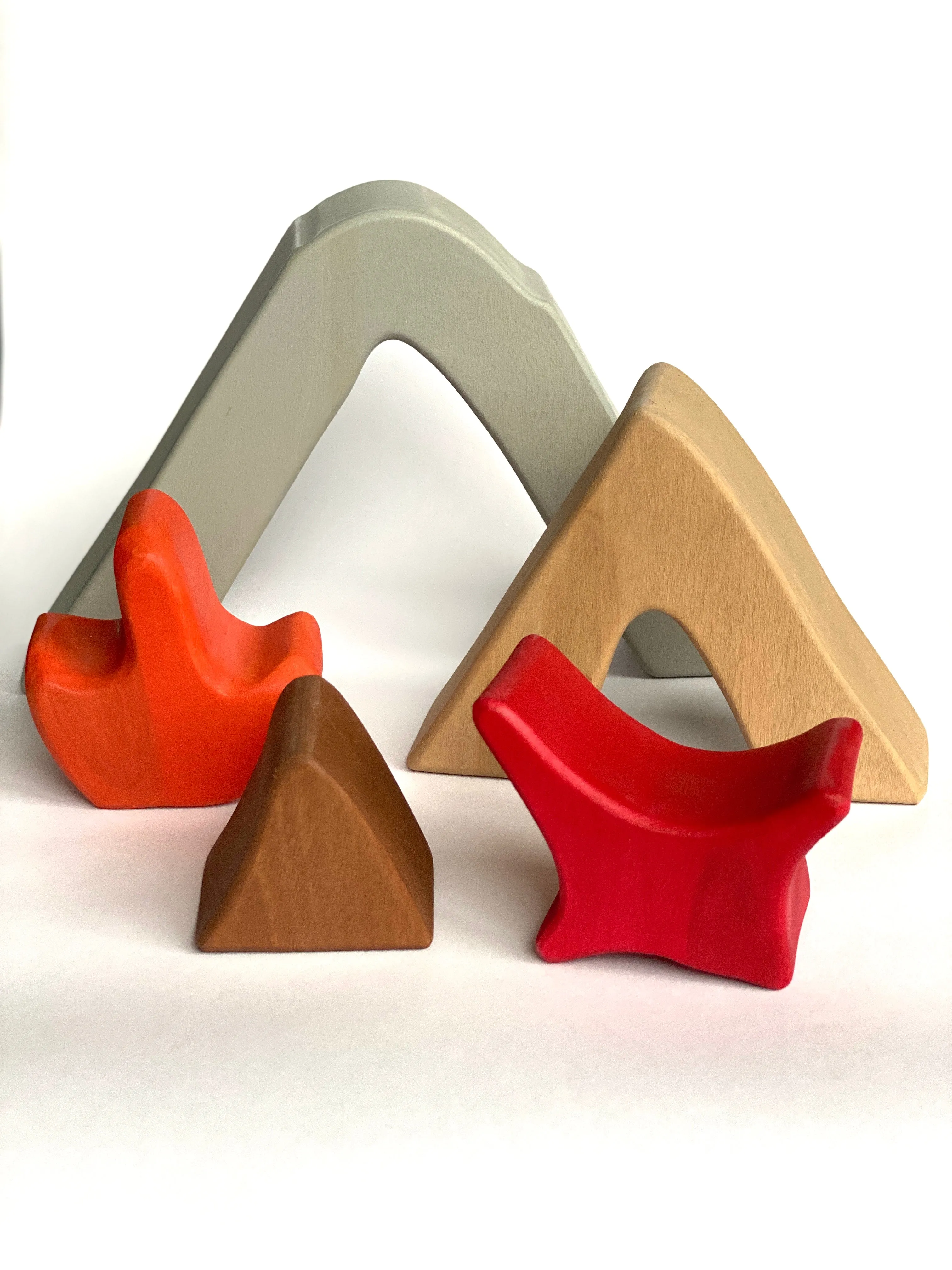 Wooden Volcano Stackable Toy