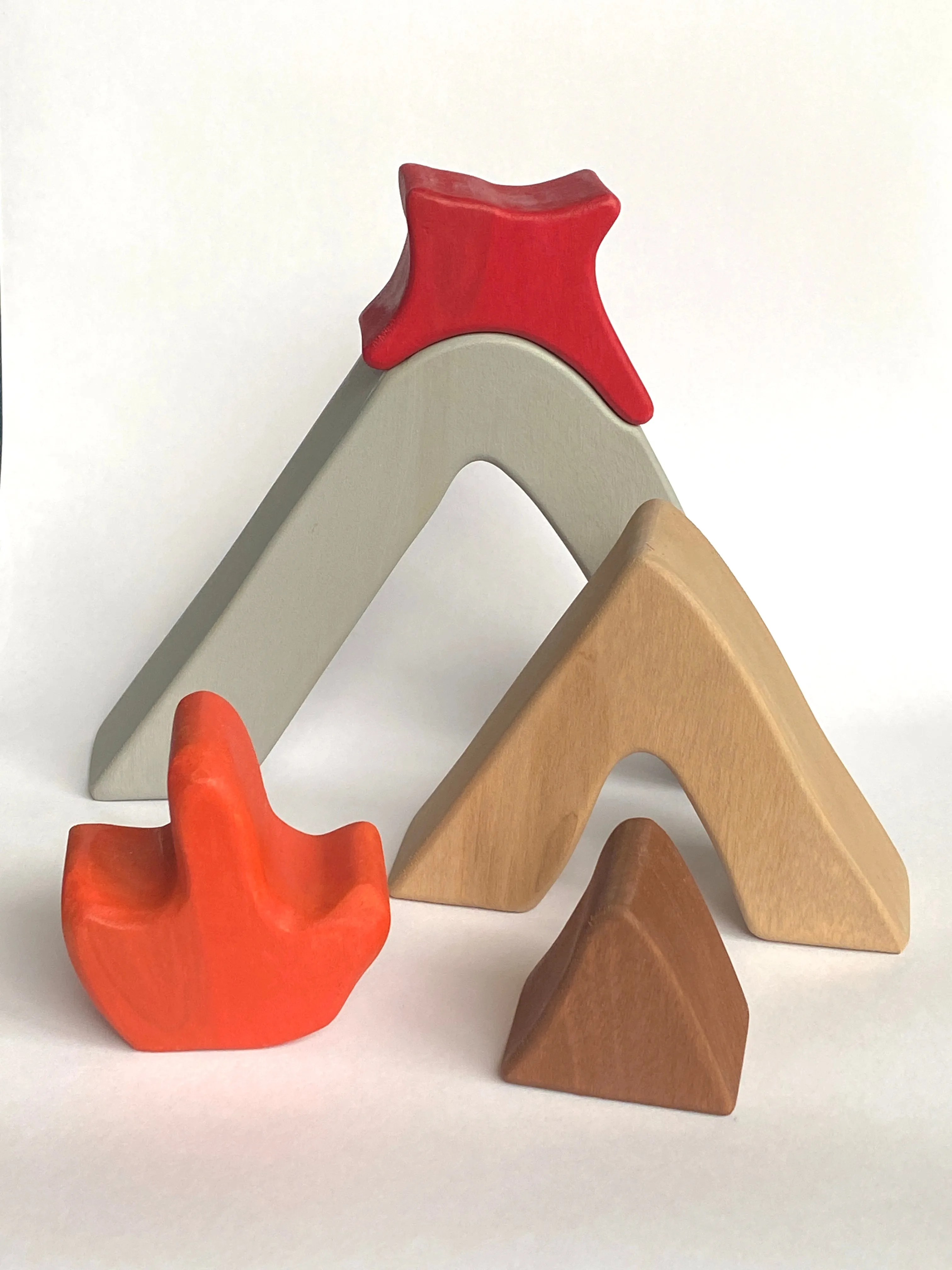Wooden Volcano Stackable Toy
